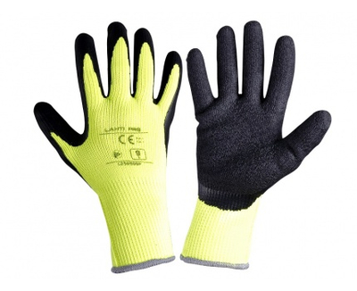 Doreza mbrojtëse me veshje latex Lahti Pro (L250509W), L, të zeza / verdha, 12 palë 