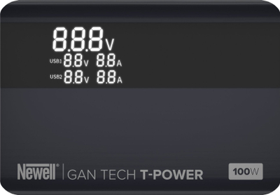 Karikues muri Newell GaN Tech T-power 100W, 2x USB C, USB A, i zi