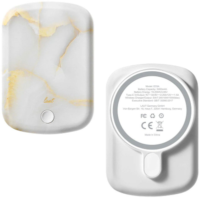 Powerbank Laut MagSafe White Marble, pa kabllo, e bardhë