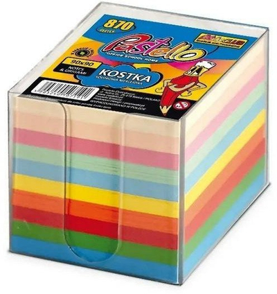 Kub letre Pastelo Kostka, 90x90mm, 810 fletë, 10 ngjyra