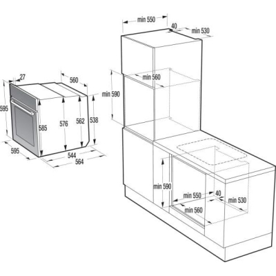 Furrë inkaso Gorenje BOS6737E06FBG, 77L, multifunksionale, e zezë