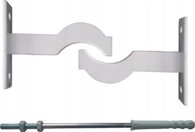 Set montimi për radiator gize Almak Krasne, 2 mbajtëse 1 kunj, i bardhë