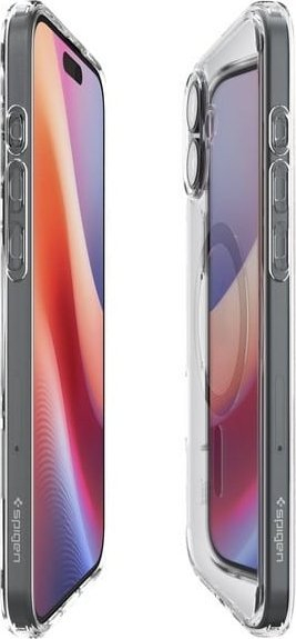 Mbrojtëse telefoni Spigen Ultra Hybrid MagSafe, për iPhone 16 Plus, transparente, kornizë e zezë