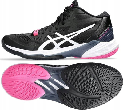 Atlete volejbolli Asics Sky Elite FF MT 2 W për goca, të zeza me rozë