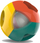 Top me zile LeanToys Colorful Rattle Ball, figura gjeometrike, shumëngjyrësh