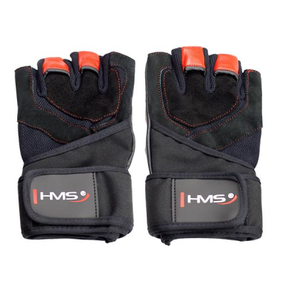 Doreza fitness HMS RST01, madhësia XXL, të zeza me të kuqe