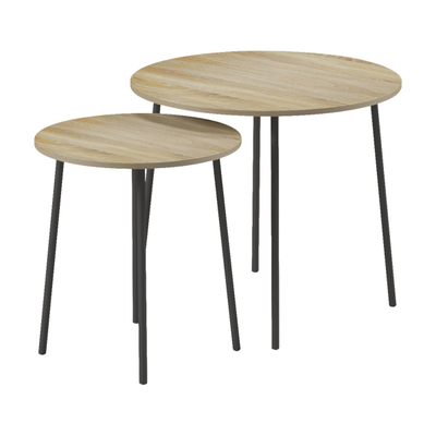 Set tavolina për kafe 2-pjesësh Cupper Φ55x45Hcm (HM9878.01), zezë