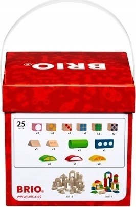 Едукативна играчка BRIO, 25 дрвени коцки со фигури, разнобојни