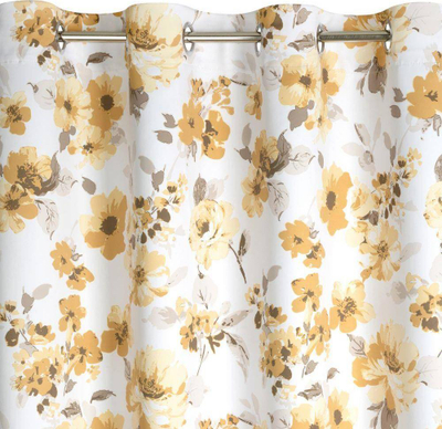 Perde blackout Eurofirany Drape 386167, 140x250 cm, me lule, e bardhë