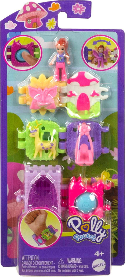 Lodër Polly Pocket Bracelet Treasures, set me 6 copë, byzylykë interaktivë, shumëngjyrësh