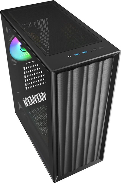 Куќиште за компјутер Sharkoon VK3 RGB, Mid Tower, со RGB осветлување, црно