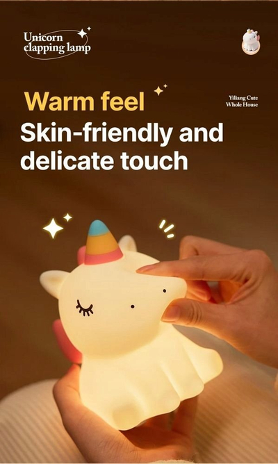 Lampë nate për kalamoj OEM Unicorn, silikon portativ, 3 shkallë drite, e bardhë
