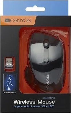 Mouse wireless Canyon CMSW01, 1600 DPI, ergonomik, blu