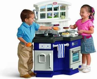 Kuzhinë lodër Little Tikes Side by Side Kitchen, me tinguj, me aksesore, shumëngjyrëshe
