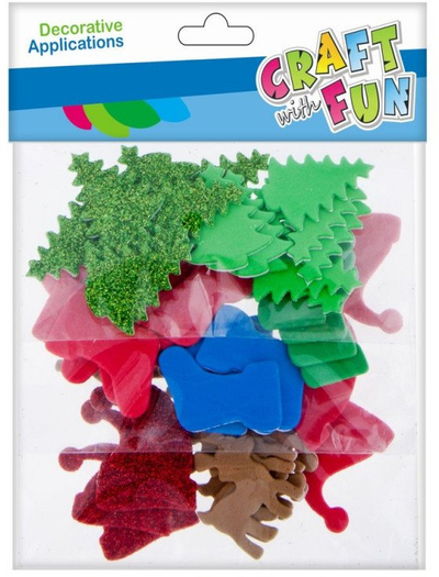 Set zbukurimi Craft with Fun me EVA autongjitëse, figura Krishtlindjesh, shumëngjyrësh