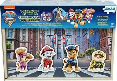 Set pazëll druri Spin Master PAW Patrol Filmi, 4 pazëlla, 24 copa, shumëngjyrësh