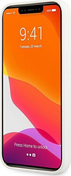 Kapak telefoni Guess GUHCP13SLS4GGWH, për iPhone 13 mini 5.4\", silikon, i bardhë