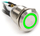 Buton fuqie Impactics Vandalismustaster 19mm, IP67, LED jeshile, argjent