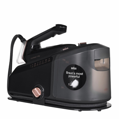 Sistem avulli Braun CareStyle 7 Pro IS7286BK, depozitë e madhe uji, pllaka rrëshqitëse, i zi