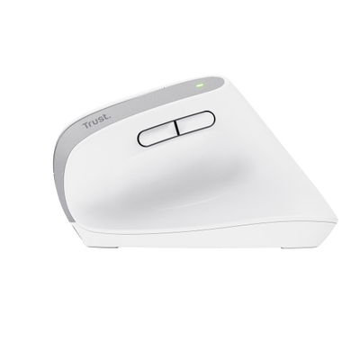 Maus vertikal Trust Bayo+, pa tela, Bluetooth RF 2.4GHz, i bardhë