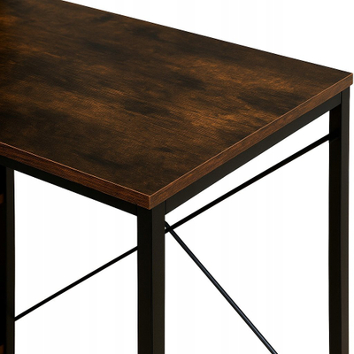 Tavolinë zyre Modern Loft School Desk, me rafte të integruara, dyshtresore, ngjyrë druri