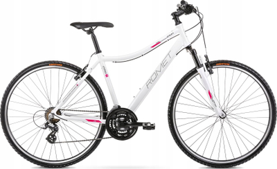Biçikletë kros për goca Romet Orkan D, 28", 21 marshe Shimano, e bardhë lejlak