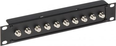 Panel shpërndarës G-10F/R10, 10 hyrje 10 dalje F, për rack 10", i zi