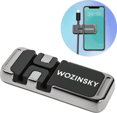 Mbajtëse magnetike telefoni Wozinsky WMCDO-B1 me organizues kabllosh, e zezë