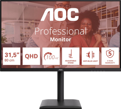Monitor AOC E4 Q32E4U, 31.5\", Quad HD 2560 x 1440, 100Hz, i zi