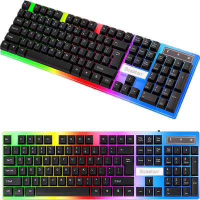 Tastierë gaming Bosston, LED RGB, me numpad, e zezë