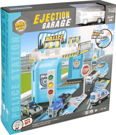 Set lojrash Parking Police Plus, 30 pjesë, shkallë 1:64, shumëngjyrësh