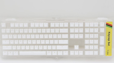 Kapakë tastiere Ducky PBT Double-Shot DE, set, e bardhë