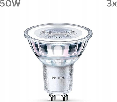 Llambë LED Philips GU10 4.6W, 355lm, 2700K, dritë e bardhë e ngrohtë, set me 3 copë
