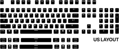 Taste SteelSeries PrismCaps, PBT, 120 copë, US, të zeza