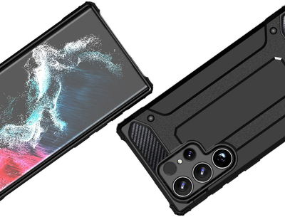 Kuti mbrojtëse Hurtel Hybrid Armor për Xiaomi Redmi Note 14 Pro+ 5G, TPU dhe polikarbonat, e zezë