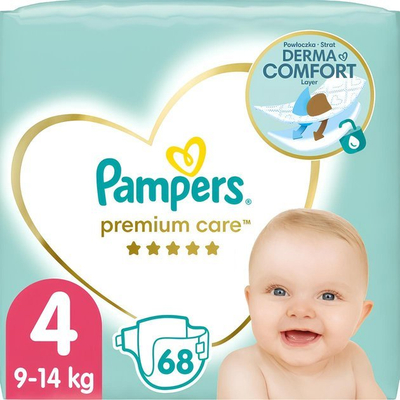 Pelena Pampers Premium Care, Nr. 4, 9-14 kg, 68 copë