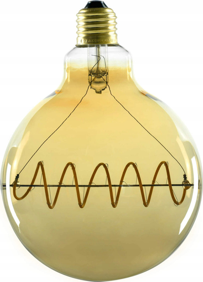Llambë LED Segula Bridge Globe 125 Curved Plus Gold, E27, 6.5W, 1900K