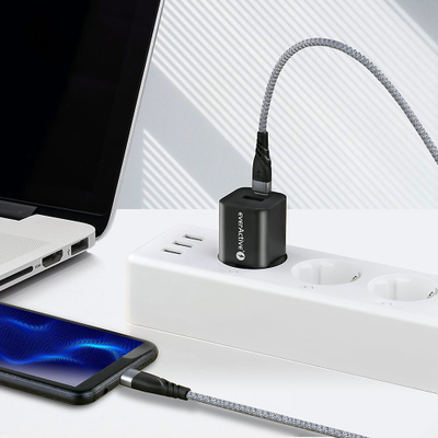 Kabllo USB Everactive CBB-2PDG, USB C në USB, 2m, 60W, gri