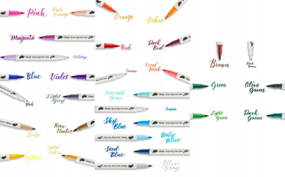 Сет стилолапси четка Pentel Sesw30C, две врвови, сребрено сива