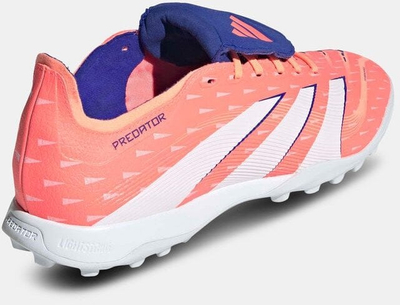 Këpucë futbolli Adidas Predator League me kapak lidhësesh, për bar sintetik, me jastëk Lightstrike, portokalli