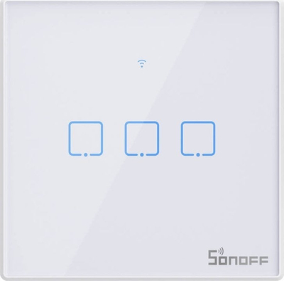 Çelës inteligjent Sonoff T2 EU TX, WiFi RF 433, 3 kanale, i bardhë