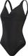 Rrobë banje njëpjesëshe Speedo Solid Cross Knot, për femra, e zezë