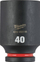 Kokë çelësi goditëse Milwaukee Shockwave, 3/4", 40 mm, e zezë