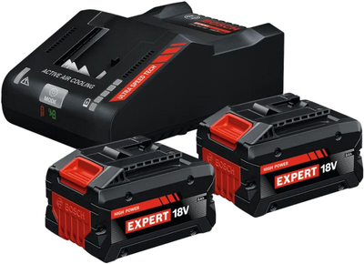Set baterish dhe karikuesi Bosch Expert 18V, 2x 8Ah, karikues i shpejtë, i zi