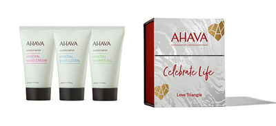 Set Ahava Love Triangle- xhel dushi + losion trupi + krem për duar