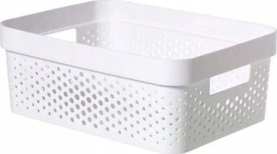 Komodinë plastike Curver Infinity Openwork Shelf, 4 sirtarë nga 10L, gri me të bardhë