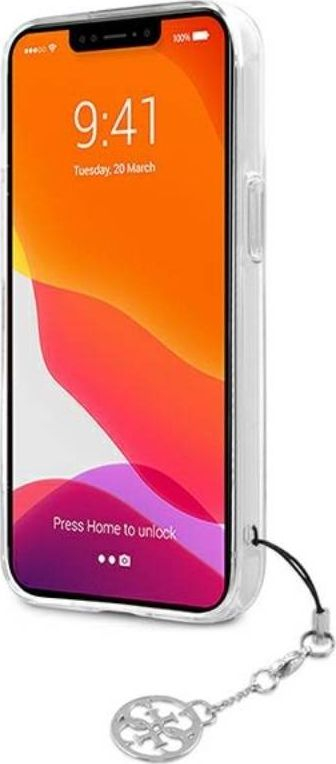 Kapak telefoni Guess 4G Stripe, për iPhone 13 Pro, TPU PC, i tejdukshëm gri