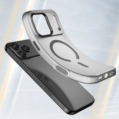 Këllëf telefoni Hurtel Magnetic Grinding, për iPhone 17 Pro, që shkon me MagSafe, i zi mat