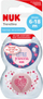 Memë qetësuese silikoni NUK, Trendline Adore, 6-18m, 2 copë