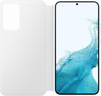 Футрола за телефон Samsung Smart Clear View Cover S22 Plus, со капак, бела